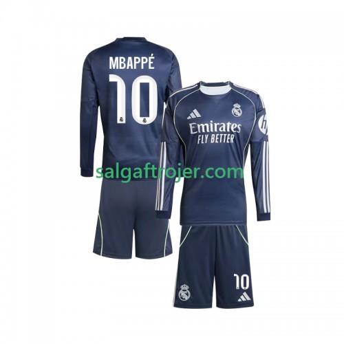 Real Madrid Kylian Mbappé 10 Fodboldtrøjer Børn Udebanesæt 2025/26 Langærmet Real Madrid Kylian Mbappé 10 Fodboldtrøjer Børn Udebanesæt 2025/26 Langærmet